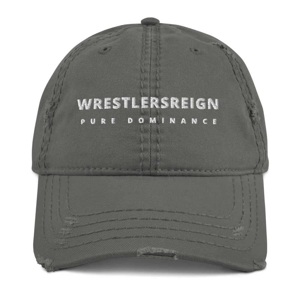 WR Pure Dominance Distressed Dad Hat - Wrestlers Reign 