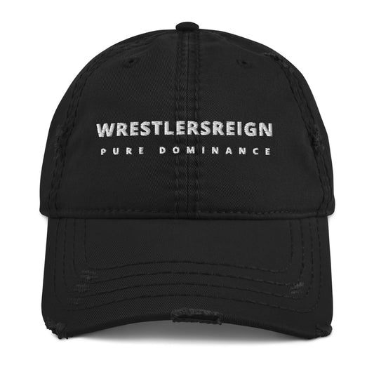 WR Pure Dominance Distressed Dad Hat - Wrestlers Reign 